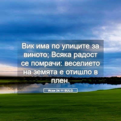 Picture 05 - Исая 24:11 BULG - Вик има по улиците за - Bible Verse Picture