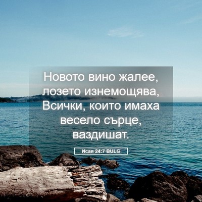 Picture 05 - Исая 24:7 BULG - Новото вино жалее, лозето - Bible Verse Picture