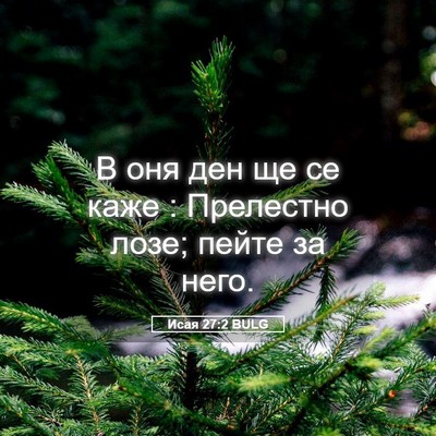 Picture 05 - Исая 27:2 BULG - В оня ден ще се каже : - Bible Verse Picture