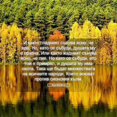 Picture 05 - Исая 29:8 BULG - И както гладният сънува - Bible Verse Picture