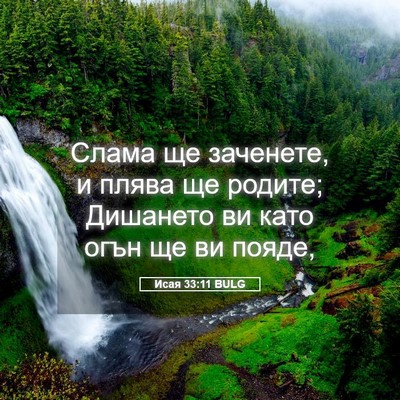 Picture 05 - Исая 33:11 BULG - Слама ще заченете, и плява - Bible Verse Picture