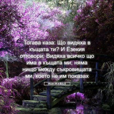 Picture 05 - Исая 39:4 BULG - Тогава каза: Що видяха в - Bible Verse Picture