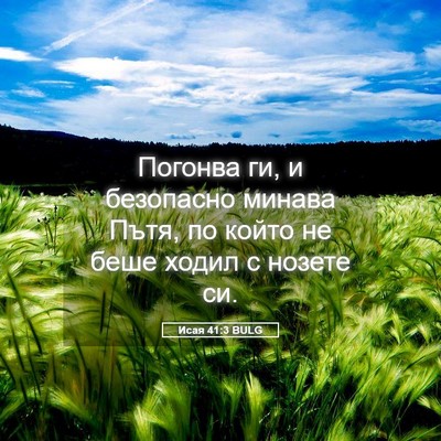 Picture 05 - Исая 41:3 BULG - Погонва ги, и безопасно - Bible Verse Picture