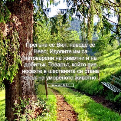Picture 05 - Исая 46:1 BULG - Прегъна се Вил, наведе се - Bible Verse Picture