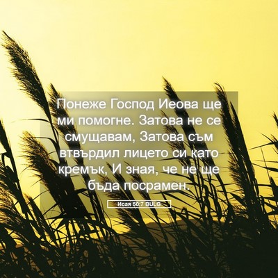 Picture 05 - Исая 50:7 BULG - Понеже Господ Иеова ще ми - Bible Verse Picture