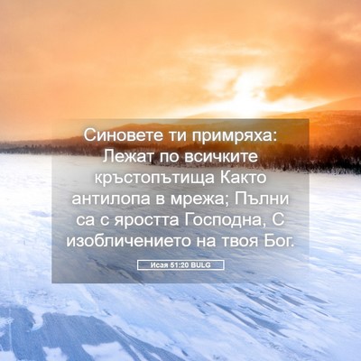 Picture 05 - Исая 51:20 BULG - Синовете ти примряха: - Bible Verse Picture