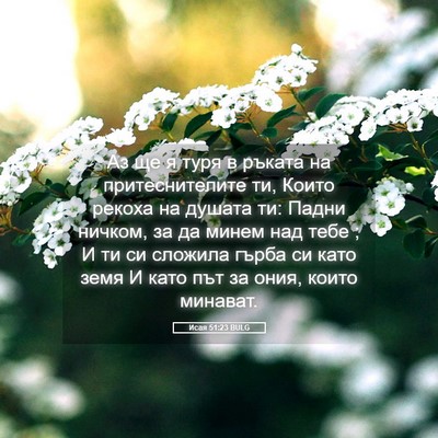 Picture 05 - Исая 51:23 BULG - Аз ще я туря в ръката на - Bible Verse Picture