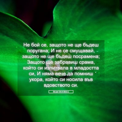 Picture 05 - Исая 54:4 BULG - Не бой се, защото не ще - Bible Verse Picture