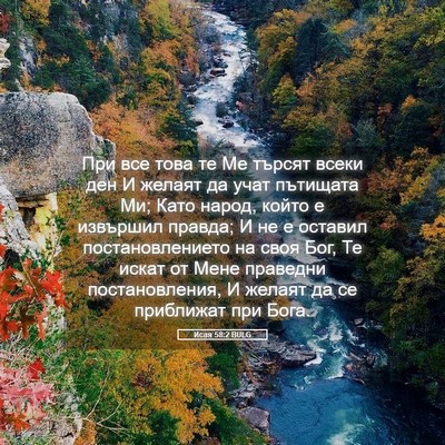 Picture 05 - Исая 58:2 BULG - При все това те Ме търсят - Bible Verse Picture