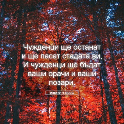 Picture 05 - Исая 61:5 BULG - Чужденци ще останат и ще - Bible Verse Picture