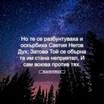 Picture 05 - Исая 63:10 BULG - Но те се разбунтуваха и - Bible Verse Picture