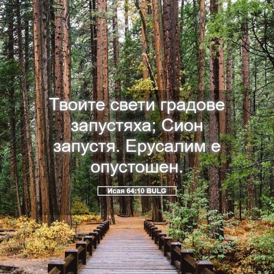 Picture 05 - Исая 64:10 BULG - Твоите свети градове - Bible Verse Picture