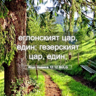 Picture 05 - Исус Навиев 12:12 BULG - еглонският цар, един; - Bible Verse Picture