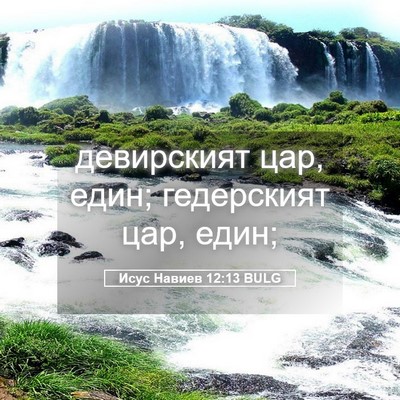 Picture 05 - Исус Навиев 12:13 BULG - девирският цар, един; - Bible Verse Picture