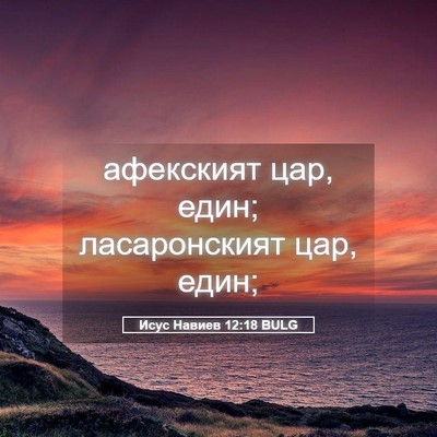 Picture 05 - Исус Навиев 12:18 BULG - афекският цар, един; - Bible Verse Picture