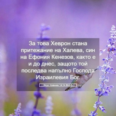 Picture 05 - Исус Навиев 14:14 BULG - За това Хеврон стана - Bible Verse Picture