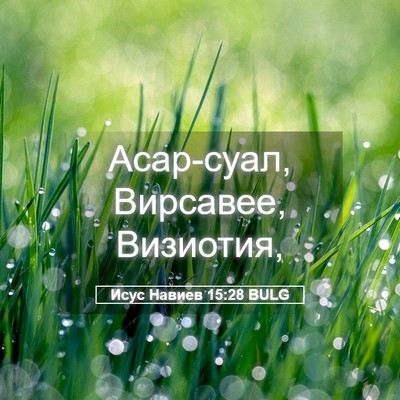 Picture 05 - Исус Навиев 15:28 BULG - Асар-суал, Вирсавее, - Bible Verse Picture