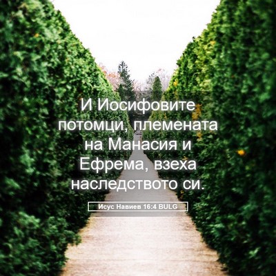 Picture 05 - Исус Навиев 16:4 BULG - И Иосифовите потомци, - Bible Verse Picture