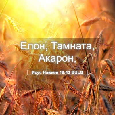 Picture 05 - Исус Навиев 19:43 BULG - Елон, Тамната, - Bible Verse Picture