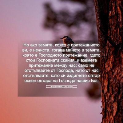 Picture 05 - Исус Навиев 22:19 BULG - Но ако земята, която е - Bible Verse Picture