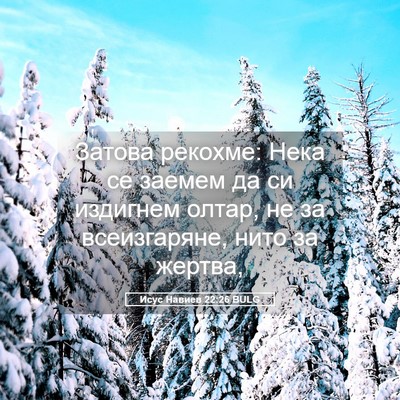 Picture 05 - Исус Навиев 22:26 BULG - Затова рекохме: Нека се - Bible Verse Picture