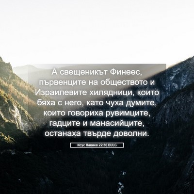 Picture 05 - Исус Навиев 22:30 BULG - А свещеникът Финеес, - Bible Verse Picture