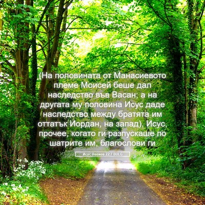 Picture 05 - Исус Навиев 22:7 BULG - (На половината от - Bible Verse Picture