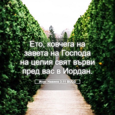 Picture 05 - Исус Навиев 3:11 BULG - Ето, ковчега на завета на - Bible Verse Picture