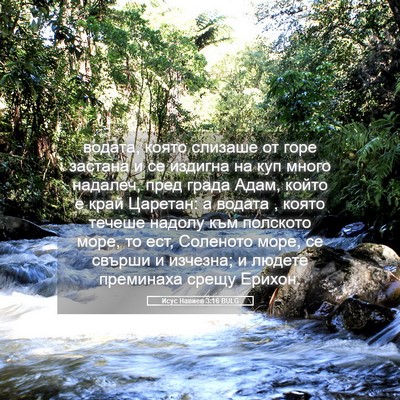 Picture 05 - Исус Навиев 3:16 BULG - водата, която слизаше от - Bible Verse Picture
