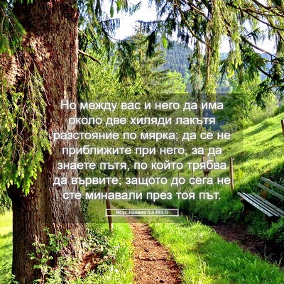 Picture 05 - Исус Навиев 3:4 BULG - Но между вас и него да има - Bible Verse Picture