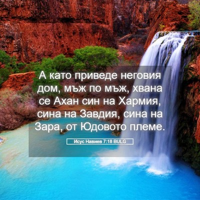 Picture 05 - Исус Навиев 7:18 BULG - А като приведе неговия дом, - Bible Verse Picture