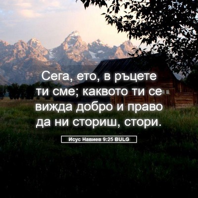 Picture 05 - Исус Навиев 9:25 BULG - Сега, ето, в ръцете ти сме; - Bible Verse Picture