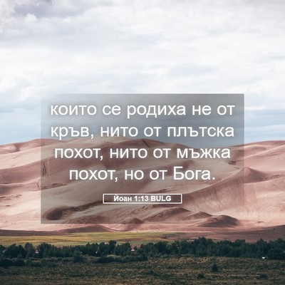 Picture 05 - Йоан 1:13 BULG - които се родиха не от кръв, - Bible Verse Picture