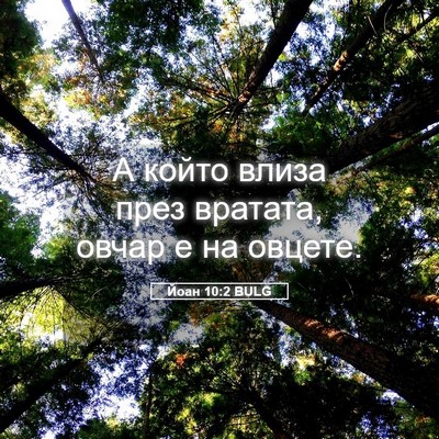 Picture 05 - Йоан 10:2 BULG - А който влиза през вратата, - Bible Verse Picture