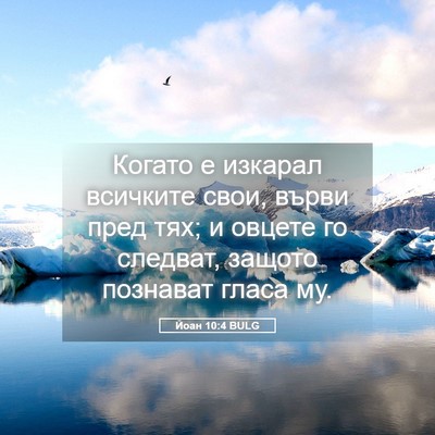 Picture 05 - Йоан 10:4 BULG - Когато е изкарал всичките - Bible Verse Picture