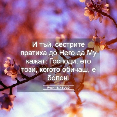 Picture 05 - Йоан 11:3 BULG - И тъй, сестрите пратиха до - Bible Verse Picture