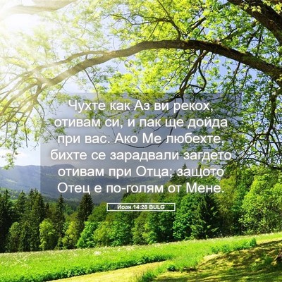 Picture 05 - Йоан 14:28 BULG - Чухте как Аз ви рекох, - Bible Verse Picture