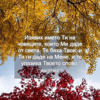 Picture 05 - Йоан 17:6 BULG - Изявих името Ти на - Bible Verse Picture
