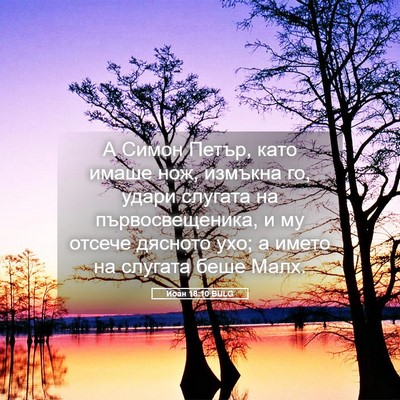 Picture 05 - Йоан 18:10 BULG - А Симон Петър, като имаше - Bible Verse Picture