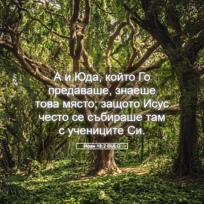 Picture 05 - Йоан 18:2 BULG - А и Юда, който Го предаваше, - Bible Verse Picture