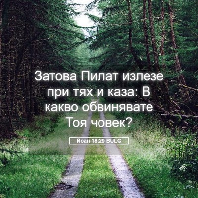 Picture 05 - Йоан 18:29 BULG - Затова Пилат излезе при - Bible Verse Picture