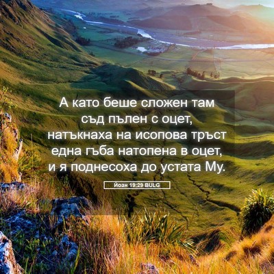 Picture 05 - Йоан 19:29 BULG - А като беше сложен там съд - Bible Verse Picture