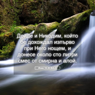 Picture 05 - Йоан 19:39 BULG - Дойде и Никодим, който бе - Bible Verse Picture