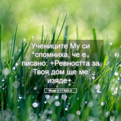 Picture 05 - Йоан 2:17 BULG - Учениците Му си спомниха, - Bible Verse Picture