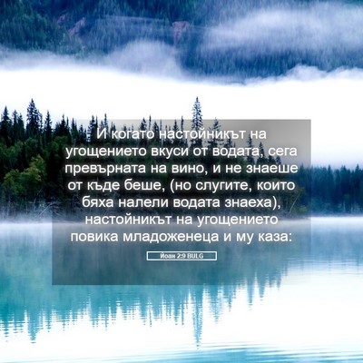 Picture 05 - Йоан 2:9 BULG - И когато настойникът на - Bible Verse Picture