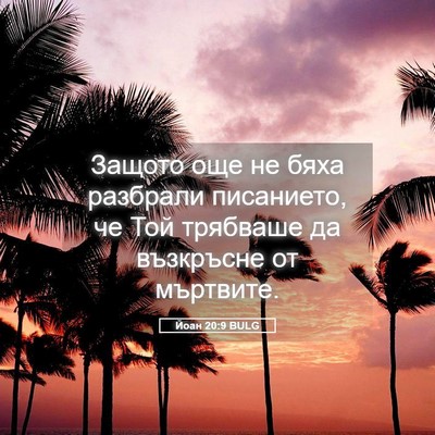 Picture 05 - Йоан 20:9 BULG - Защото още не бяха - Bible Verse Picture