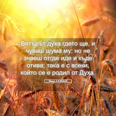 Picture 05 - Йоан 3:8 BULG - Вятърът духа гдето ще, и - Bible Verse Picture
