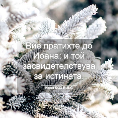 Picture 05 - Йоан 5:33 BULG - Вие пратихте до Иоана; и - Bible Verse Picture