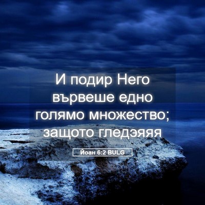 Picture 05 - Йоан 6:2 BULG - И подир Него вървеше едно - Bible Verse Picture