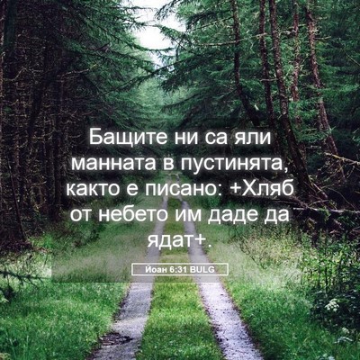 Picture 05 - Йоан 6:31 BULG - Бащите ни са яли манната в - Bible Verse Picture
